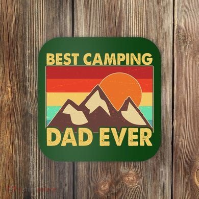 Vintage Colors Best Camping Dad Ever Coaster