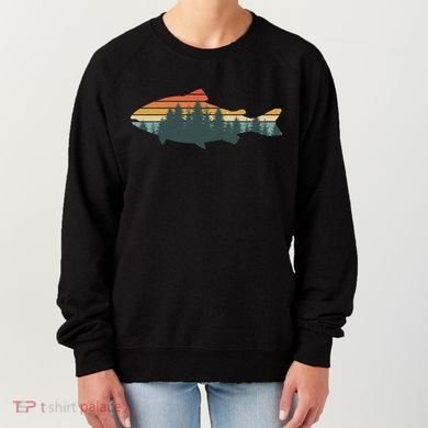 Vintage Colors Forest Bass Fish  Women's Sweatshirt