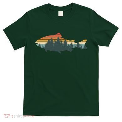 Vintage Colors Forest Bass Fish  T-Shirt