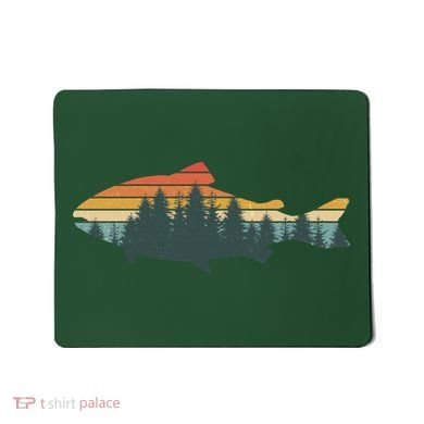 Vintage Colors Forest Bass Fish  Mousepad