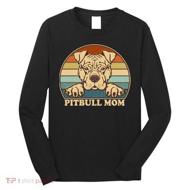 Vintage Colors Pitbull Mom Long Sleeve Shirt