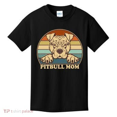 Vintage Colors Pitbull Mom Kids T-Shirt