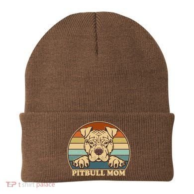 Vintage Colors Pitbull Mom Beanie
