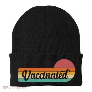 Vintage Colors Retro Sun Vaccinated Beanie