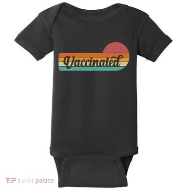 Vintage Colors Retro Sun Vaccinated Baby Bodysuit