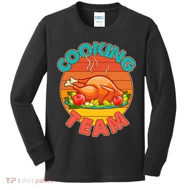 Vintage Cooking Team Emblem Kids Long Sleeve Shirt