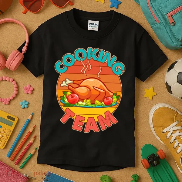 Vintage Cooking Team Emblem Kids T-Shirt