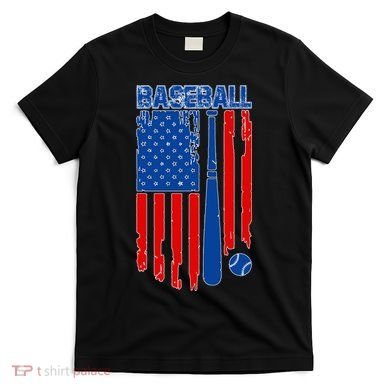 Vintage Cool Baseball American Flag T-Shirt