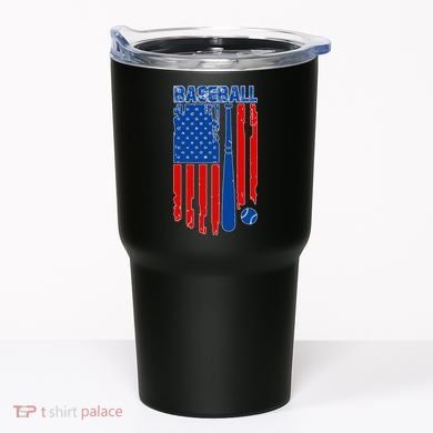 Vintage Cool Baseball American Flag Tumbler