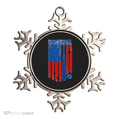 Vintage Cool Baseball American Flag Ornament