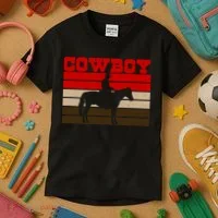 Vintage Cowboy Logo Kids T-Shirt thumb 3