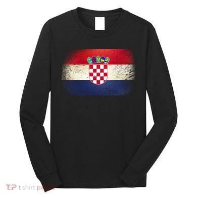 Vintage Croatia Flag Long Sleeve Shirt