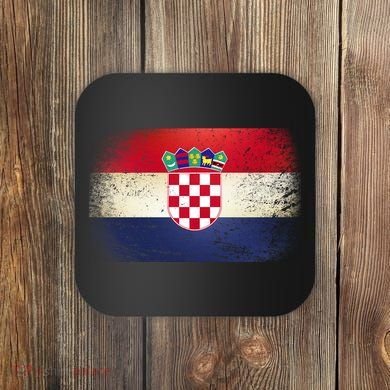 Vintage Croatia Flag Coaster