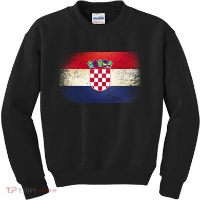 Vintage Croatia Flag Kids Sweatshirt