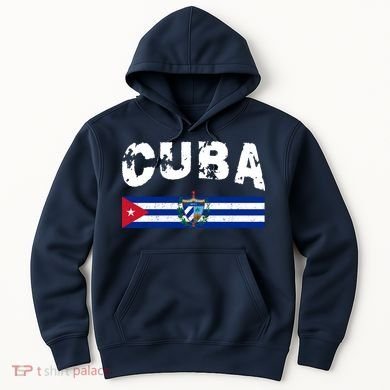 Vintage Cuba Emblem Cuban Flag Hoodie