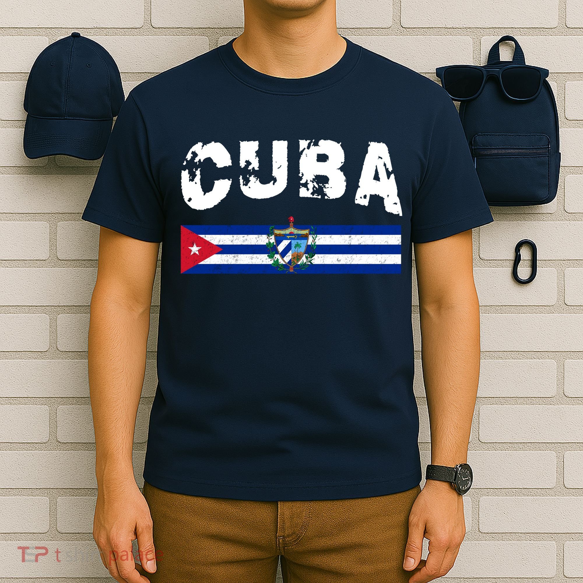 Vintage Cuba Emblem Cuban Flag T-Shirt