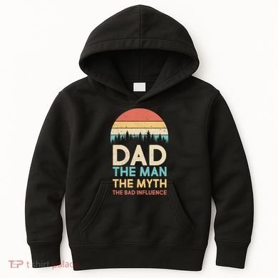 Vintage Dad Man Myth The Bad Influence Kids Hoodie