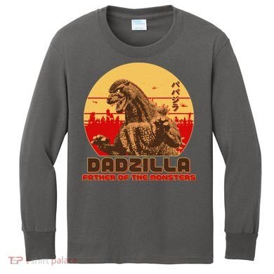 Vintage Dadzilla Father of the Monsters Kids Long Sleeve Shirt