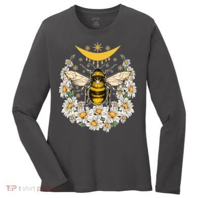 Vintage Daisy Honey Moon Bee Women's Long Sleeve Shirt