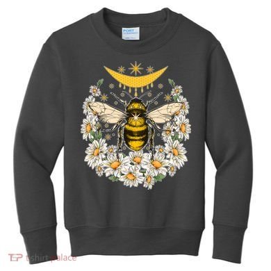 Vintage Daisy Honey Moon Bee Kids Sweatshirt