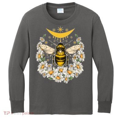 Vintage Daisy Honey Moon Bee Kids Long Sleeve Shirt