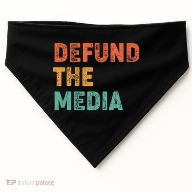 Vintage Defund The Media USA-Made Doggie Bandana