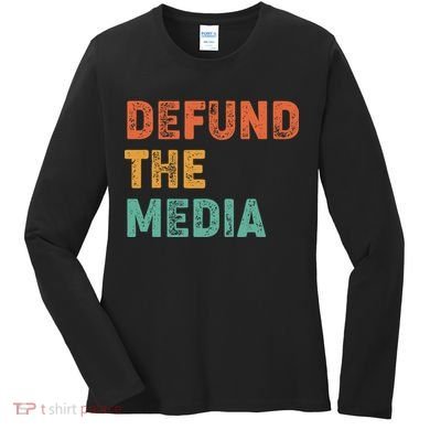 Vintage Defund The Media Women's Long Sleeve Shirt