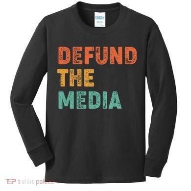 Vintage Defund The Media Kids Long Sleeve Shirt