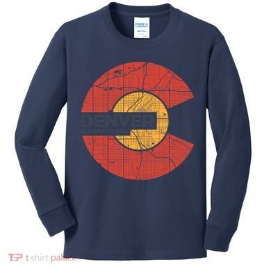 Vintage Denver Colorado Logo Kids Long Sleeve Shirt