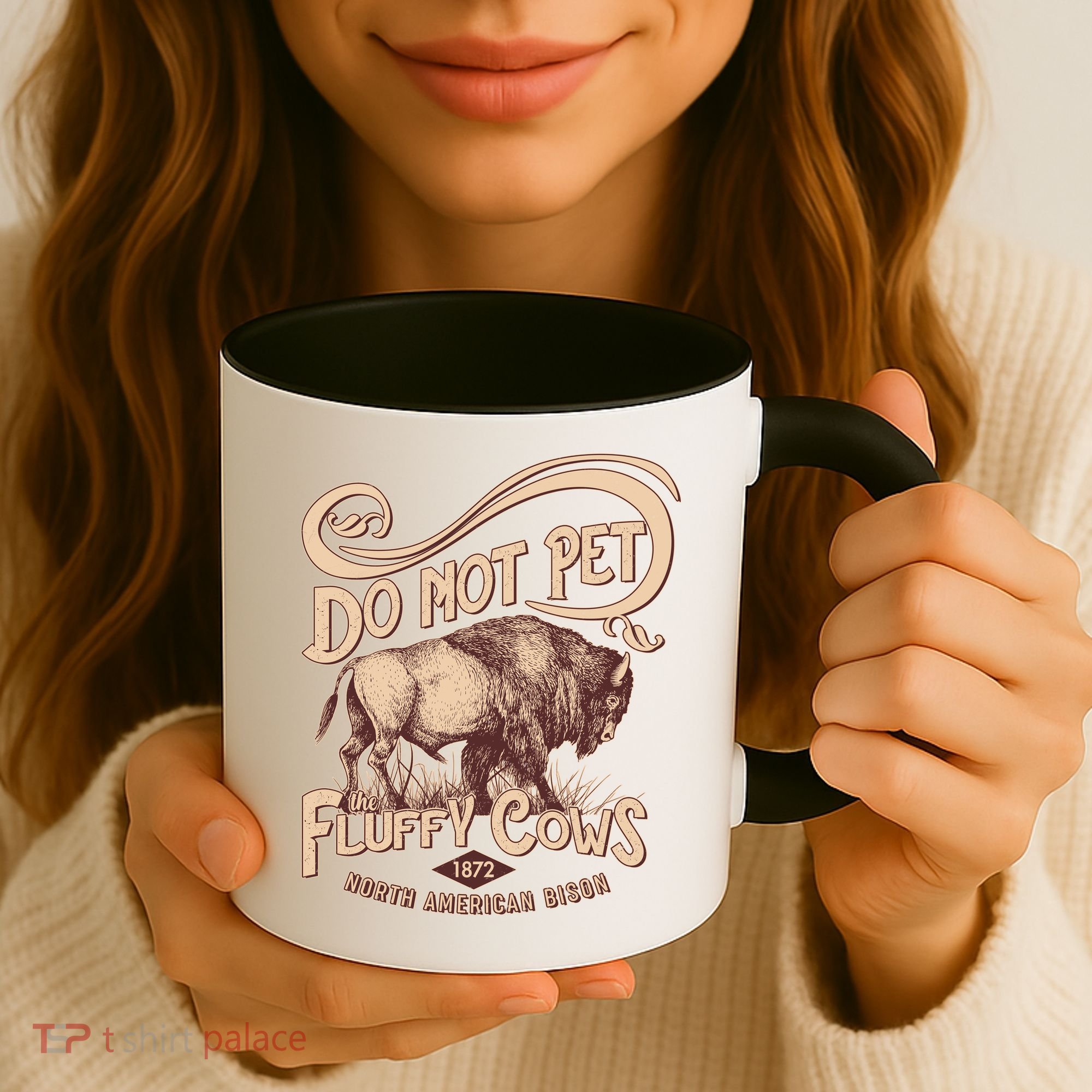 Vintage Do Not Pet The Fluffy Cows Coffee Mug