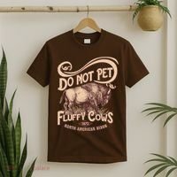 Vintage Do Not Pet The Fluffy Cows T-Shirt thumb 2