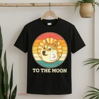 Vintage Dogecoin To The Moon Meme Emblem T-Shirt thumb 2