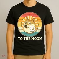Vintage Dogecoin To The Moon Meme Emblem T-Shirt thumb 3