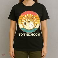 Vintage Dogecoin To The Moon Meme Emblem T-Shirt thumb 4