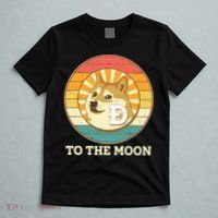 Vintage Dogecoin To The Moon Meme Emblem T-Shirt thumb 5