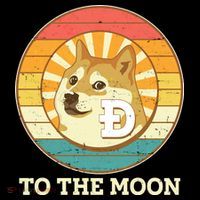 Vintage Dogecoin To The Moon Meme Emblem T-Shirt thumb 7