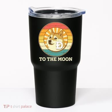Vintage Dogecoin To The Moon Meme Emblem Tumbler