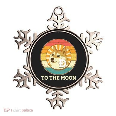 Vintage Dogecoin To The Moon Meme Emblem Ornament