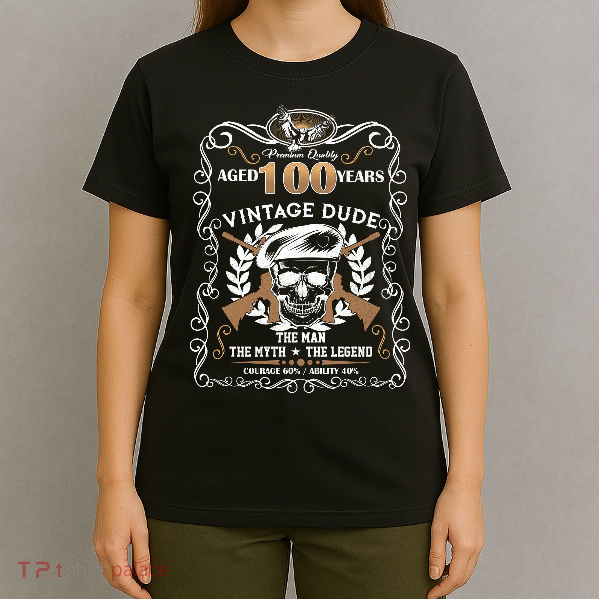 Vintage Dude Aged 100 Years Man Myth Legend 100th Birthday  T-Shirt