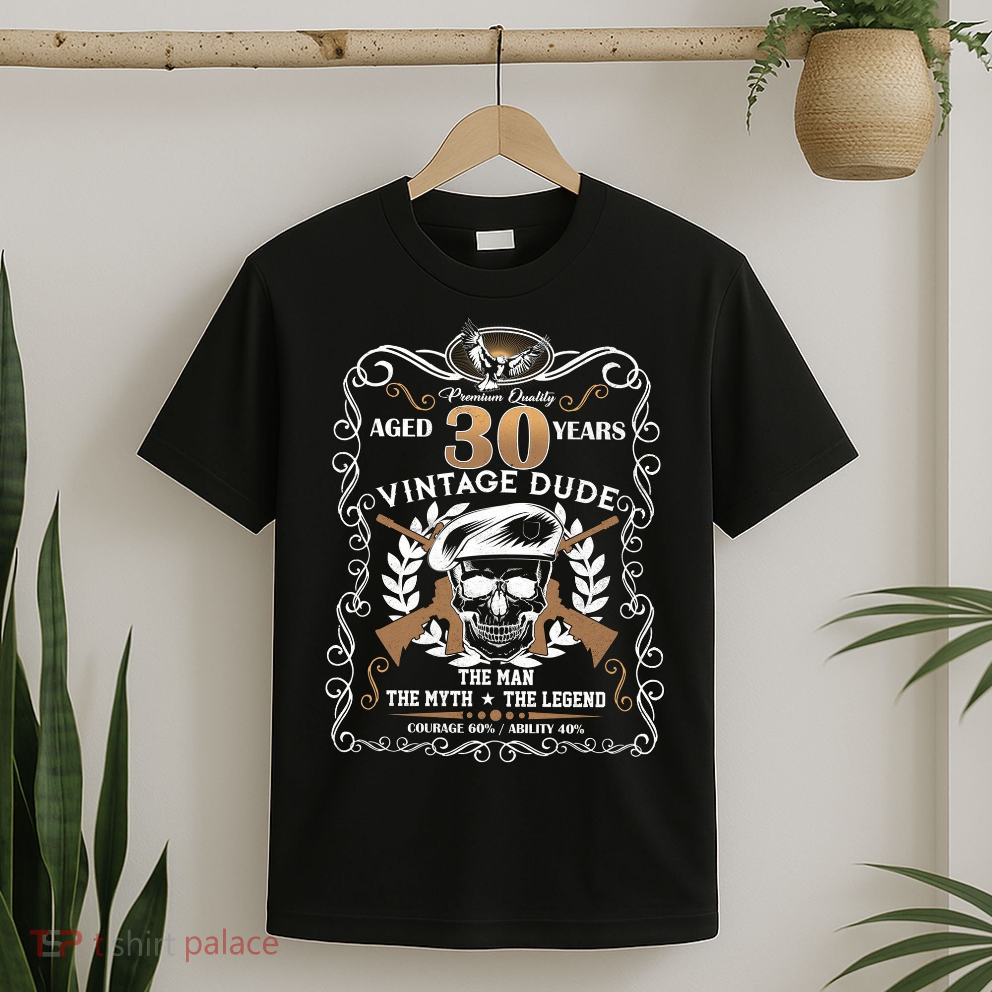 Vintage Dude Aged 30 Years Man Myth Legend 30th Birthday  T-Shirt
