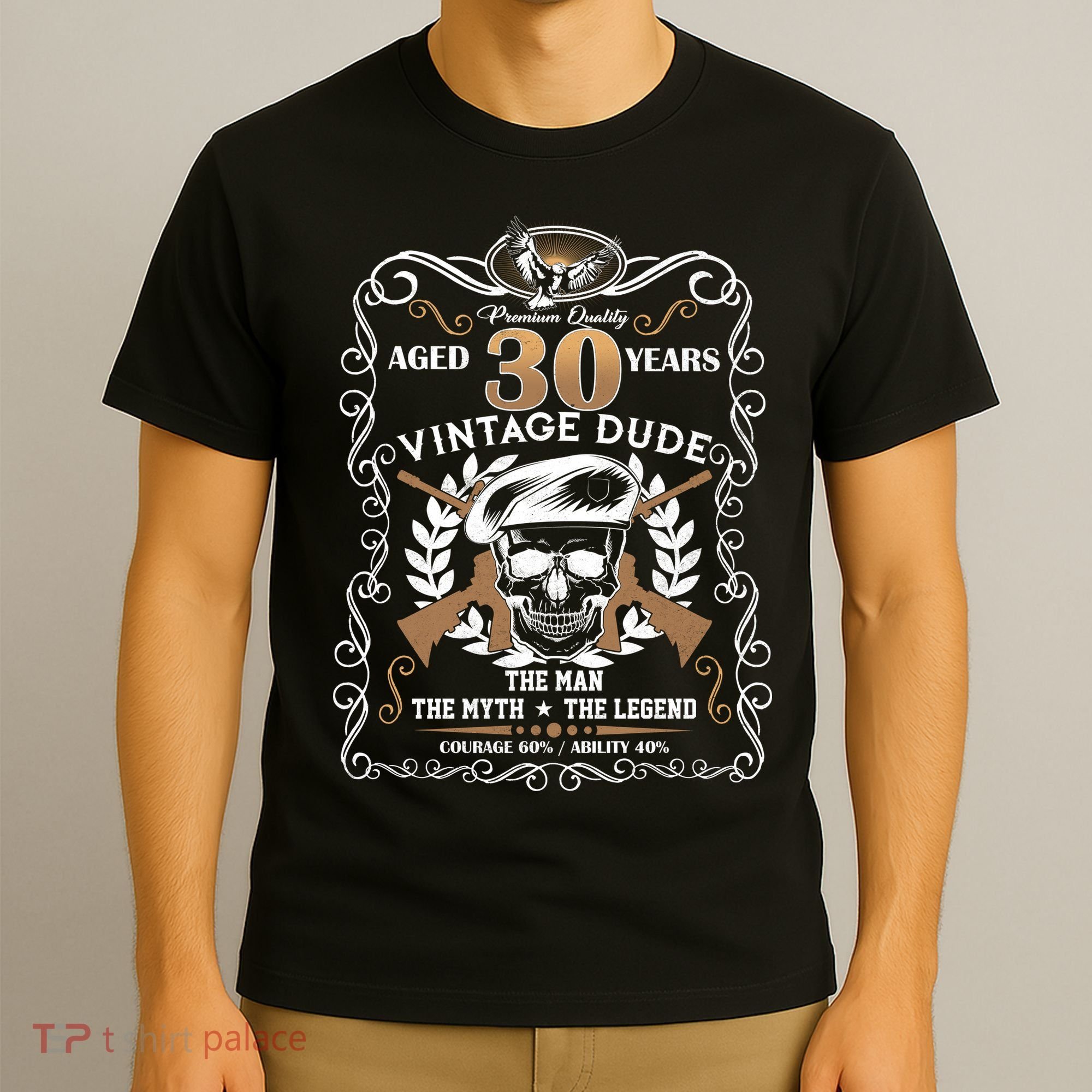 Vintage Dude Aged 30 Years Man Myth Legend 30th Birthday  T-Shirt