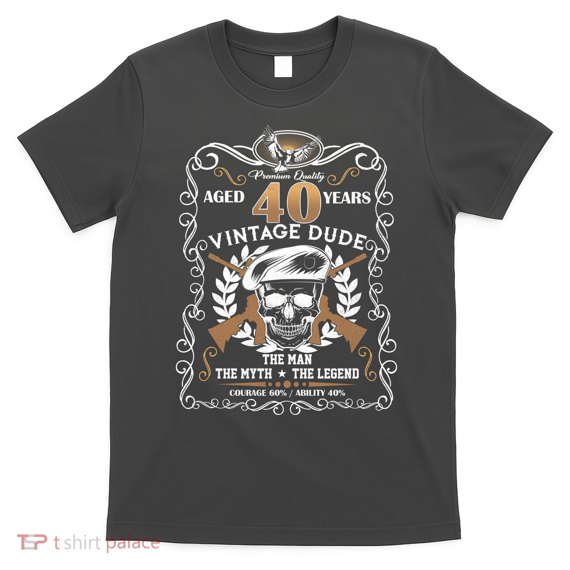Vintage Dude Aged 40 Years Man Myth Legend 40th Birthday  T-Shirt
