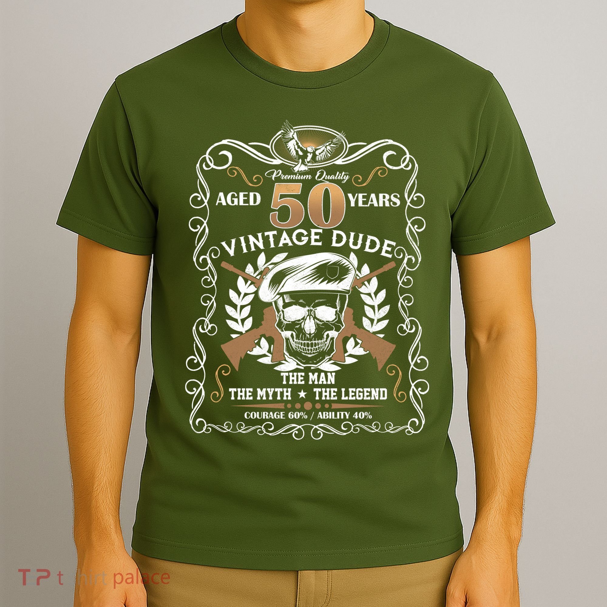 Vintage Dude Aged 50 Years Man Myth Legend 50th Birthday T-Shirt