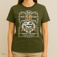 Vintage Dude Aged 50 Years Man Myth Legend 50th Birthday T-Shirt thumb 4