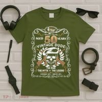 Vintage Dude Aged 50 Years Man Myth Legend 50th Birthday T-Shirt thumb 5