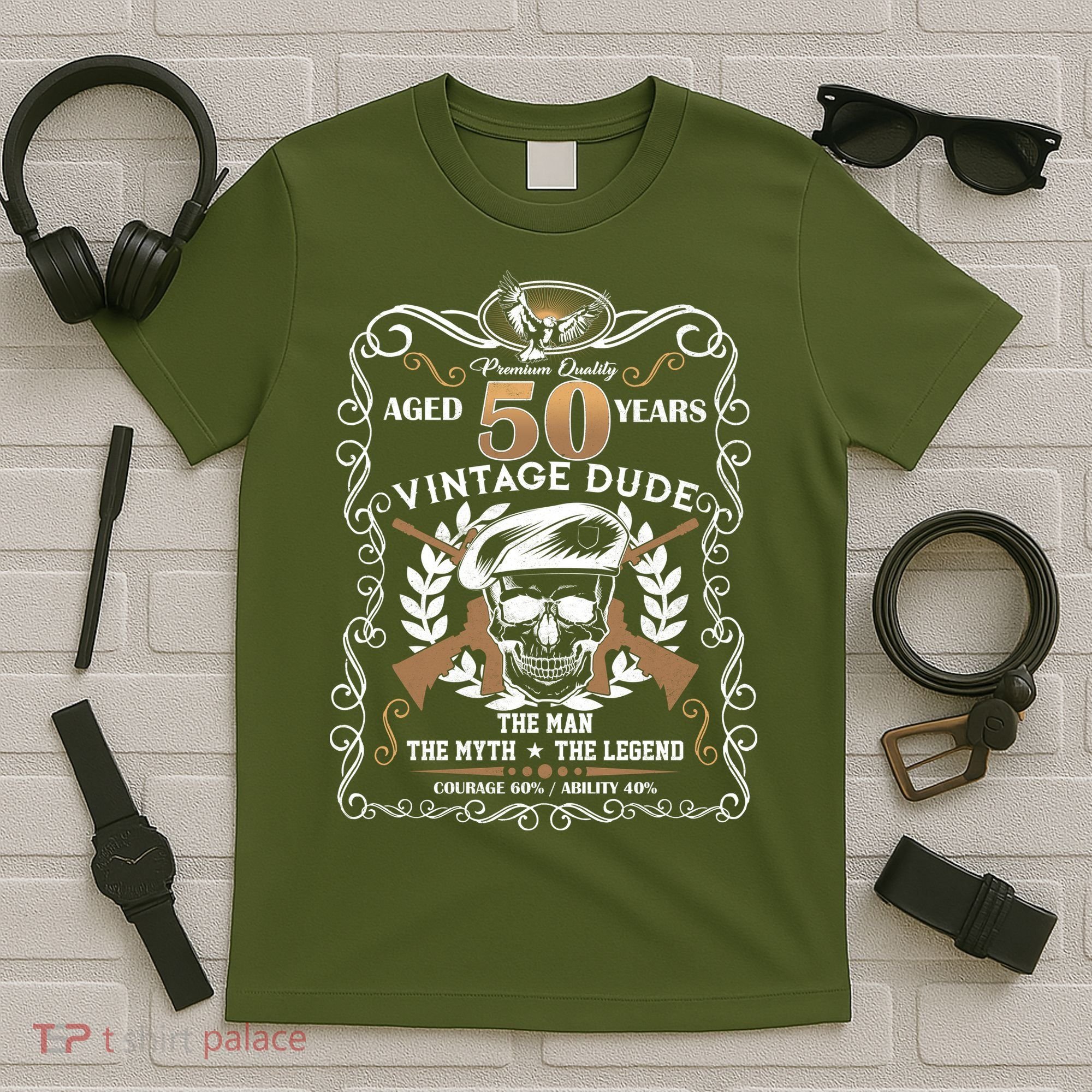 Vintage Dude Aged 50 Years Man Myth Legend 50th Birthday T-Shirt
