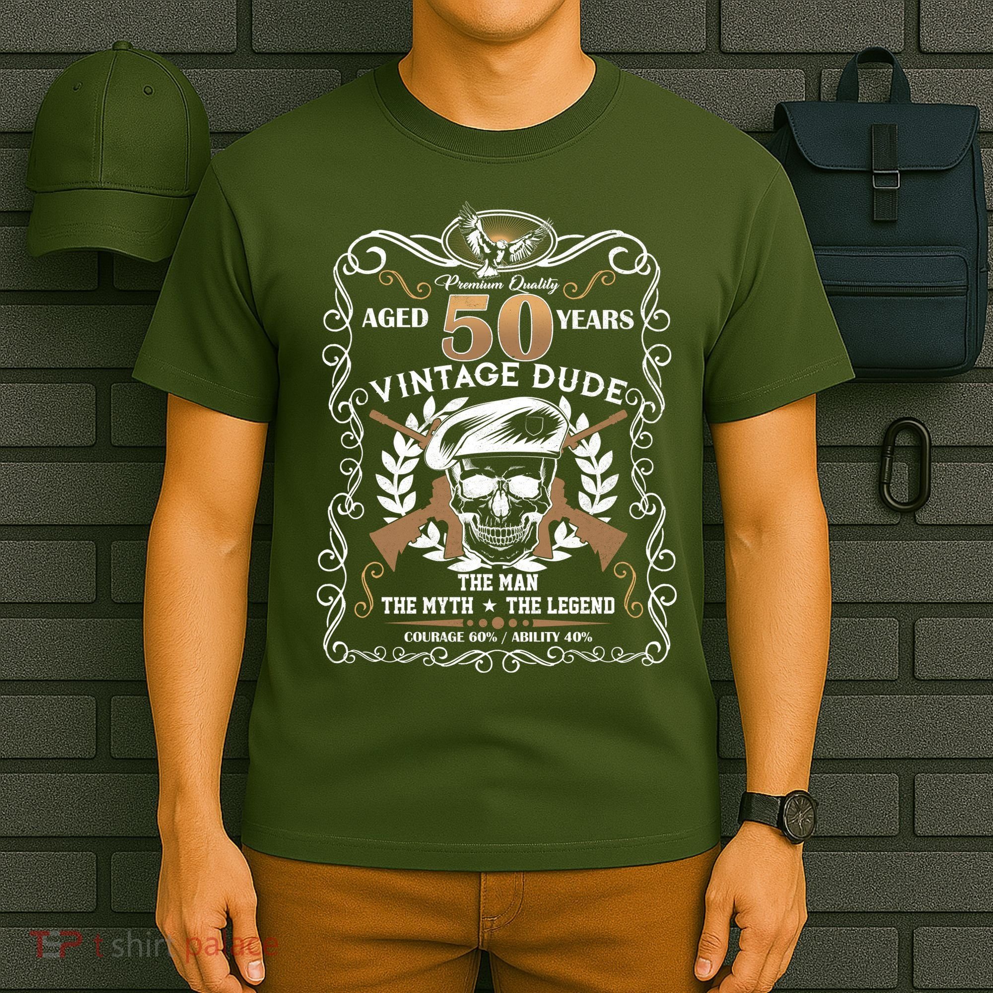 Vintage Dude Aged 50 Years Man Myth Legend 50th Birthday T-Shirt