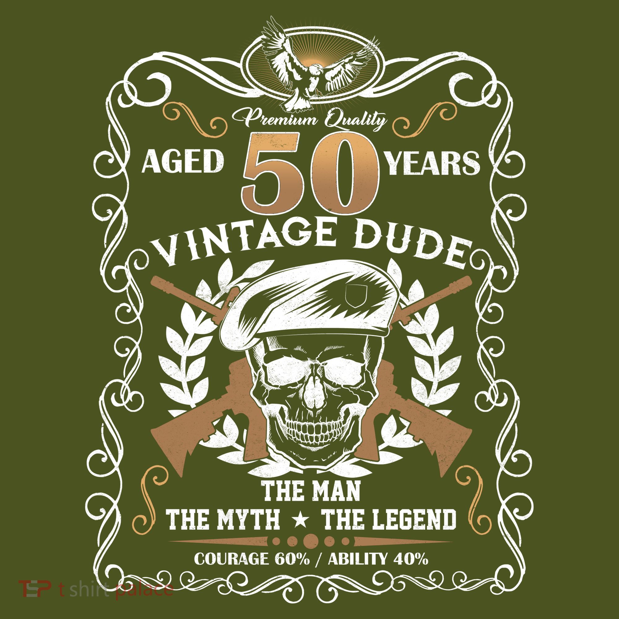 Vintage Dude Aged 50 Years Man Myth Legend 50th Birthday T-Shirt