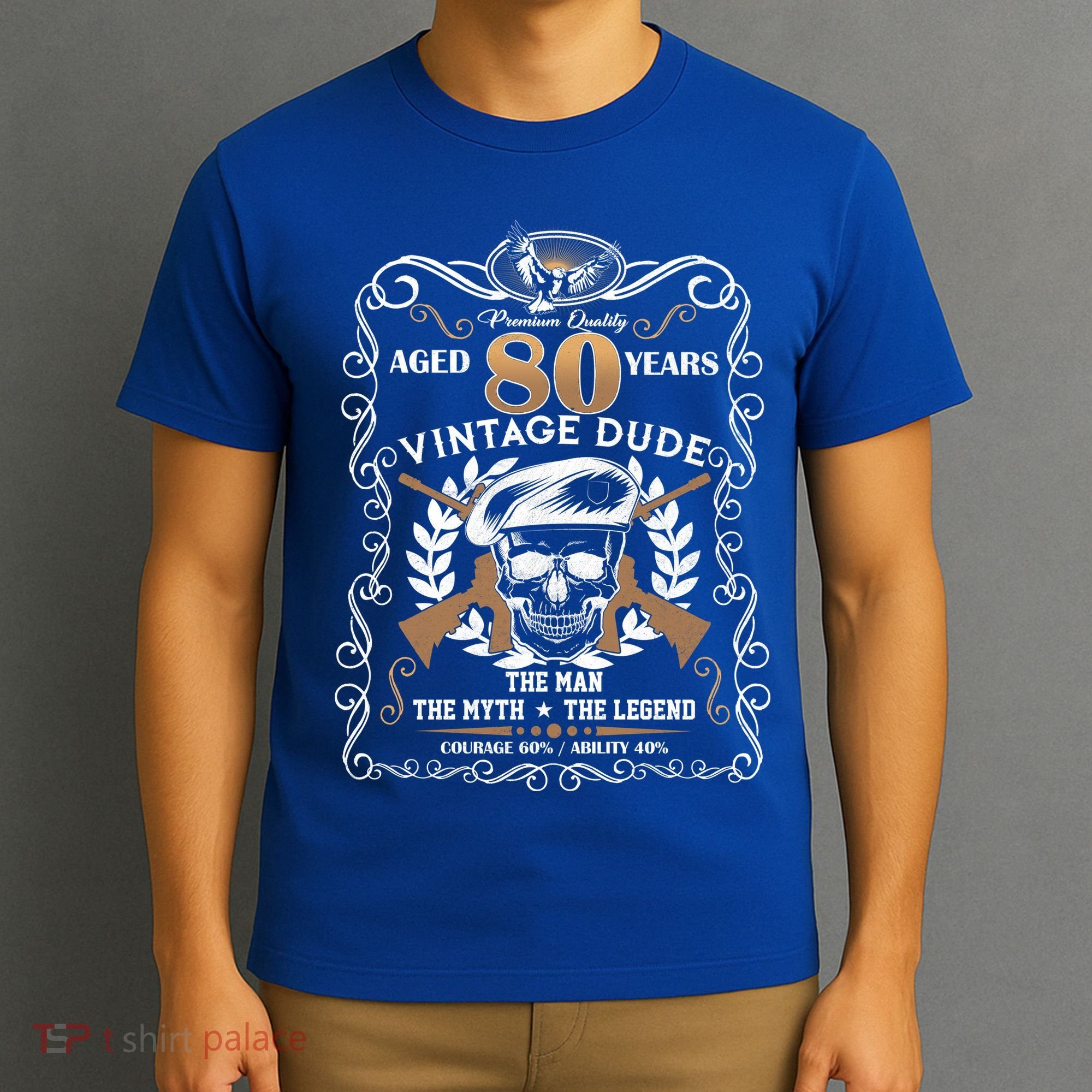 Vintage Dude Aged 80 Years Man Myth Legend 80th Birthday  T-Shirt