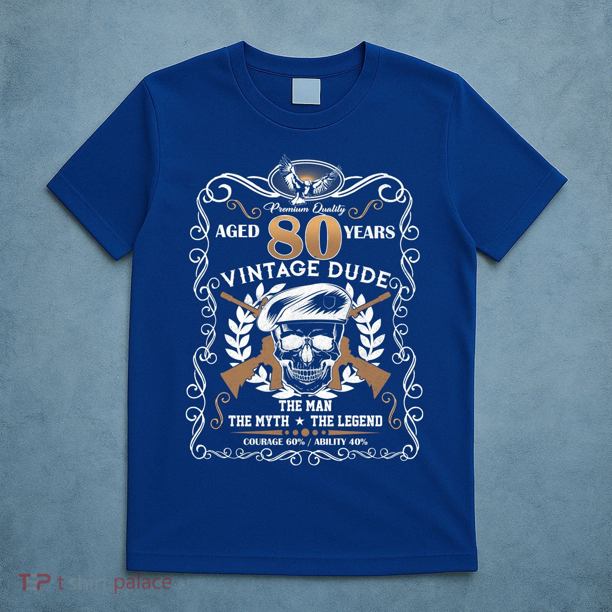 Vintage Dude Aged 80 Years Man Myth Legend 80th Birthday  T-Shirt